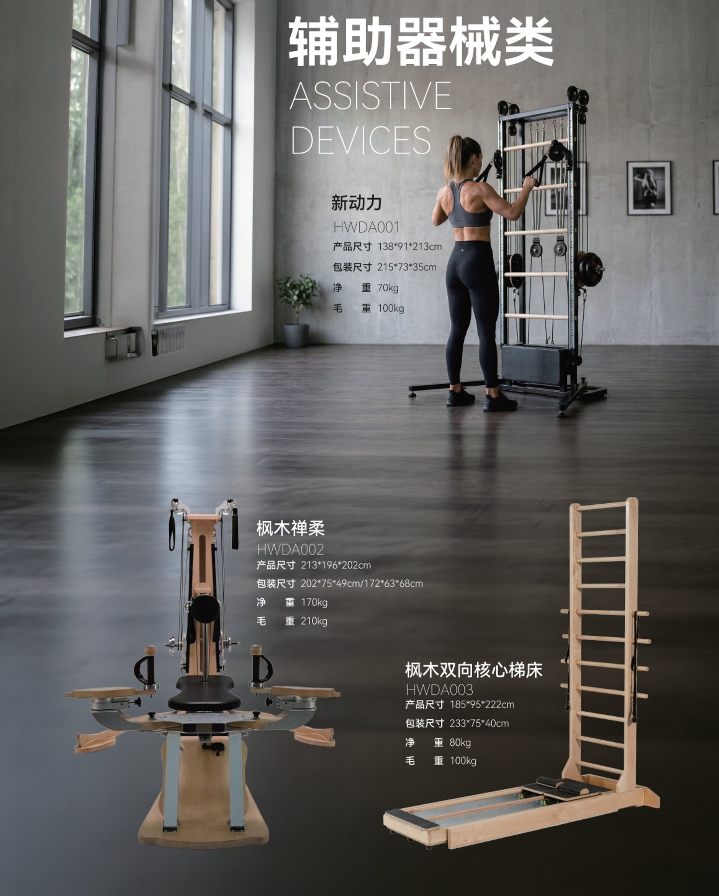 Auxiliary Pilates Equipment: Ladder Barrel, Spine Corrector, Gyrotonic, Pilates Tower